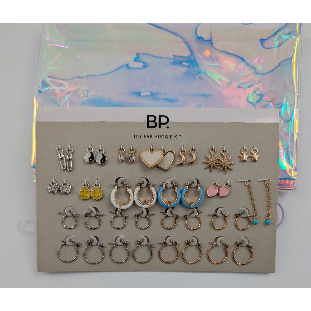BP DIY Ear Huggie Kit Hearts Starfish Dangles Hoops - Picture 4 of 5